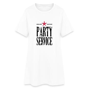 Partyservice / Party service (2c) - Frauen T-Shirt-Kleid - Weiß - Vorne