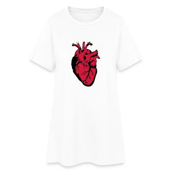 Coeur Coeur - Robe T-shirt Femme - blanc - Devant
