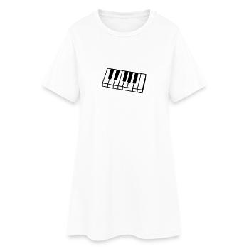 Piano - Clavier - Keyboard - Robe T-shirt Femme - blanc - Devant