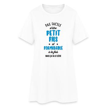 Fils / Fille / Petit-Fils / Petite-Fille - Robe T-shirt Femme - blanc - Devant