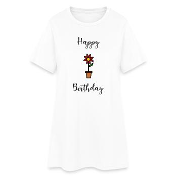 ALLES GUTE ZUM GEBURTSTAG. ALLES GUTE ZUM GEBURTSTAG. JAHRESTAG. - Frauen T-Shirt-Kleid - Weiß - Vorne