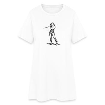 Flûtiste au look vintage - Robe T-shirt Femme - blanc - Devant