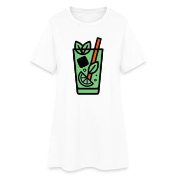 Icône du cocktail Mojito - Robe T-shirt Femme - blanc - Devant