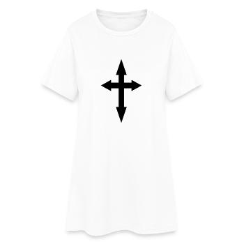 kreuz christentum - Frauen T-Shirt-Kleid - Weiß - Vorne