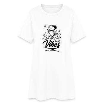 GoodVibesOnlySVG - Frauen T-Shirt-Kleid - Weiß - Vorne
