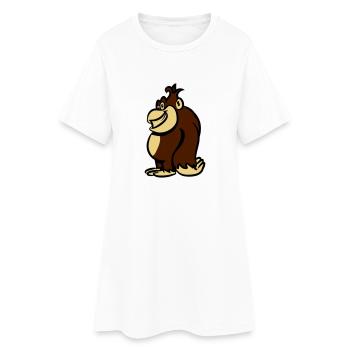 douce singe drôle drôle - Robe T-shirt Femme - blanc - Devant