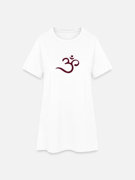 Om Mantra, Symbol, Buddhismus, Yoga, Meditation - Frauen T-Shirt-Kleid - Weiß