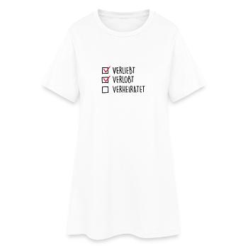Verliebt verlobt verheiratet - Frauen T-Shirt-Kleid - Weiß - Vorne
