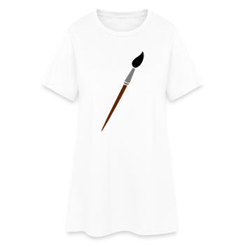 pinceau - Robe T-shirt Femme - blanc - Devant