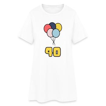 40. 40 ANS. 40e ANNIVERSAIRE. ANNIVERSAIRE 40 ANS. - Robe T-shirt Femme - blanc - Devant