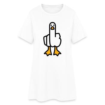 Statement Gans - Frauen T-Shirt-Kleid - Weiß - Vorne
