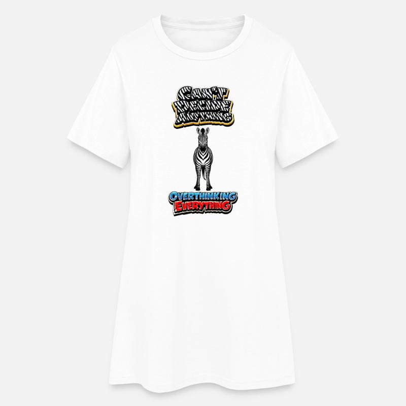 Zebra Overthinking Graphics - Robe T-shirt Femme - blanc