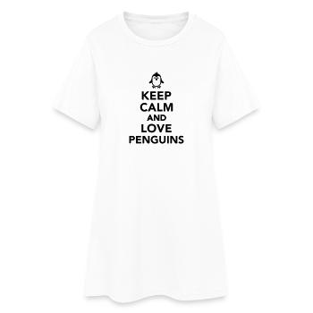 Keep calm and love Penguins - Women’s T-Shirt Dress - white - Front