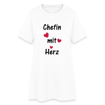 Chefin mit Herz - Frauen T-Shirt-Kleid - Weiß - Vorne