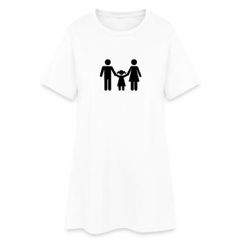 Famille - Robe T-shirt Femme - blanc - Devant