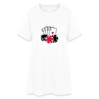 Poker - Robe T-shirt Femme - blanc - Devant