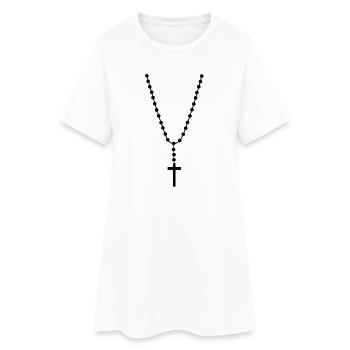 Halskette Hip Hop - Frauen T-Shirt-Kleid - Weiß - Vorne