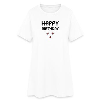 ALLES GUTE ZUM GEBURTSTAG. ALLES GUTE ZUM GEBURTSTAG. JAHRESTAG. - Frauen T-Shirt-Kleid - Weiß - Vorne