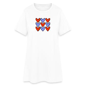 COEUR. MERCI. MAÎTRESSE. MAÎTRE. MERCI MAÎTRESSE. - Robe T-shirt Femme - blanc - Devant