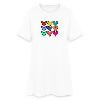 HERZ. ALLES GUTE ZUM GEBURTSTAG. ALLES GUTE ZUM GEBURTSTAG - Frauen T-Shirt-Kleid - Weiß - Vorne