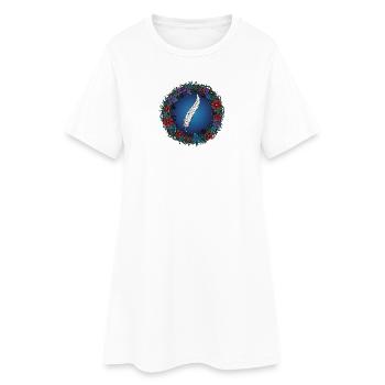 Feather in a Flower Wreath | Magic for Authors - Women’s T-Shirt Dress - white - Front