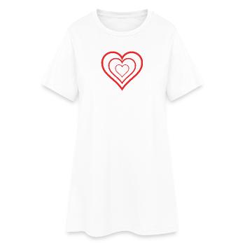HERZ. MAMA. MUTTERTAG. PARTY. ALLES GUTE ZUM GEBURTSTAG - Frauen T-Shirt-Kleid - Weiß - Vorne
