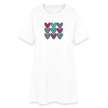VALENTINSTAG. HERZ. ICH LIEBE DICH. ICH LIEBE DICH - Frauen T-Shirt-Kleid - Weiß - Vorne