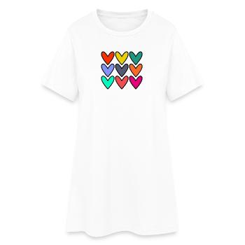 VALENTINSTAG. HERZ. ICH LIEBE DICH. ICH LIEBE DICH - Frauen T-Shirt-Kleid - Weiß - Vorne
