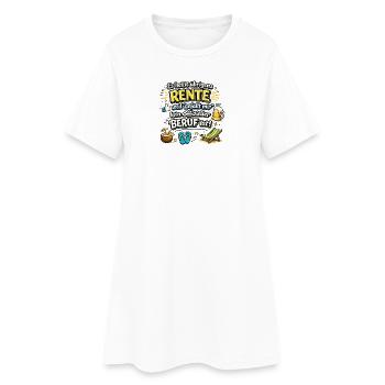 Rente statt Beruf: Urlaubsleben - Frauen T-Shirt-Kleid - Weiß - Vorne