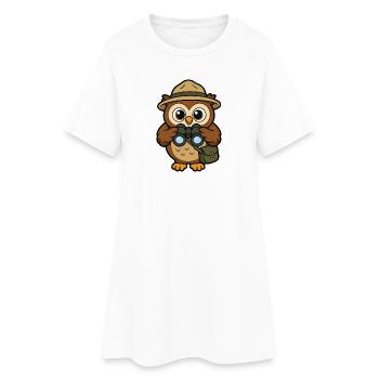 Aventureux explorateurs de la chouette - Robe T-shirt Femme - blanc - Devant