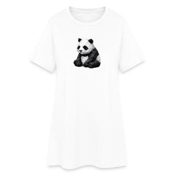 Panda Low-Poly - Frauen T-Shirt-Kleid - Weiß - Vorne