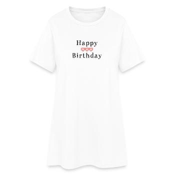 HAPPY BIRTHDAY. ANNIVERSAIRE. - Robe T-shirt Femme - blanc - Devant