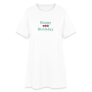 HAPPY BIRTHDAY. JOYEUX ANNIVERSAIRE. ANNIVERSAIRE. - Robe T-shirt Femme - blanc - Devant