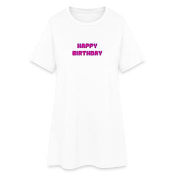 ALLES GUTE ZUM GEBURTSTAG. ALLES GUTE ZUM GEBURTSTAG. JAHRESTAG. - Frauen T-Shirt-Kleid - Weiß - Vorne
