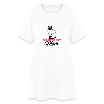 Siamese cat Mom - Women’s T-Shirt Dress - white - Front