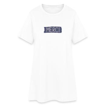 MERCI. THANKS. THANK YOU. ANNIVERSAIRE. NAISSANCE. - Robe T-shirt Femme - blanc - Devant