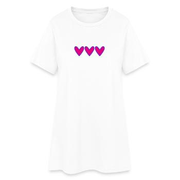 HERZ. HERZ. VALENTINSTAG. LIEBE. LIEBE. PAAR. - Frauen T-Shirt-Kleid - Weiß - Vorne