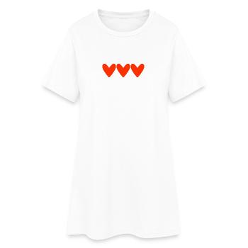 HEART. HAPPY BIRTHDAY. CHRISTMAS. YEAR. ANNIVERSARY. - Women’s T-Shirt Dress - white - Front