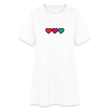 PAPA. VATERTAG. FROHER VATERTAG. ALLES GUTE ZUM GEBURTSTAG. - Frauen T-Shirt-Kleid - Weiß - Vorne