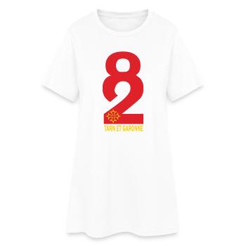 Tarn et Garonne - Frauen T-Shirt-Kleid - Weiß - Vorne
