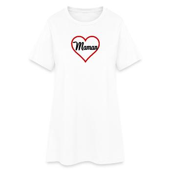 COEUR MAMAN - Robe T-shirt Femme - blanc - Devant