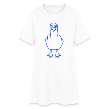 Möwe Mittelfinger Beleidigung Stinkefinger frech - Frauen T-Shirt-Kleid - Weiß - Vorne