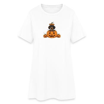 Teckel à la citrouille | Chiens mignons Halloween Fun - Robe T-shirt Femme - blanc - Devant