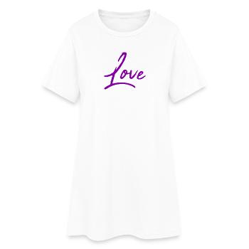 LIEBE. VALENTINSTAG. HERZ. ICH LIEBE DICH. ICH LIEBE DICH - Frauen T-Shirt-Kleid - Weiß - Vorne