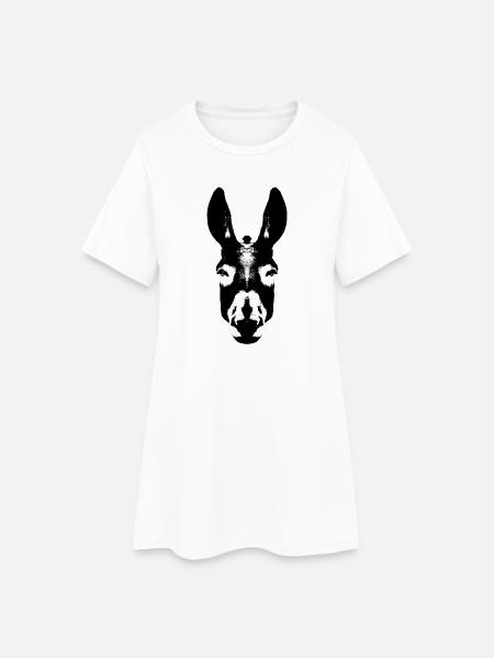 Donkey / Head - Women’s T-Shirt Dress - white