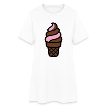 Logo du cornet de glace souple - Robe T-shirt Femme - blanc - Devant