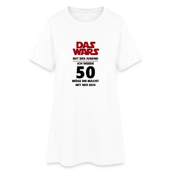 50 Geburtstag - Frauen T-Shirt-Kleid - Weiß - Vorne
