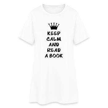 Keep calm and read a book - Robe T-shirt Femme - blanc - Devant