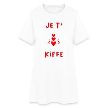 HERZ. PAAR. ICH HABE GERADE GEHEIRATET. Junggesellinnenabschied. VALENTINSTAG. - Frauen T-Shirt-Kleid - Weiß - Vorne