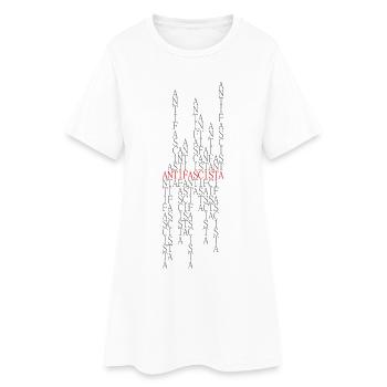 Antifascista Typo Collage rot/grau - Frauen T-Shirt-Kleid - Weiß - Vorne